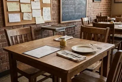 Restaurant guides notebook on a dining table